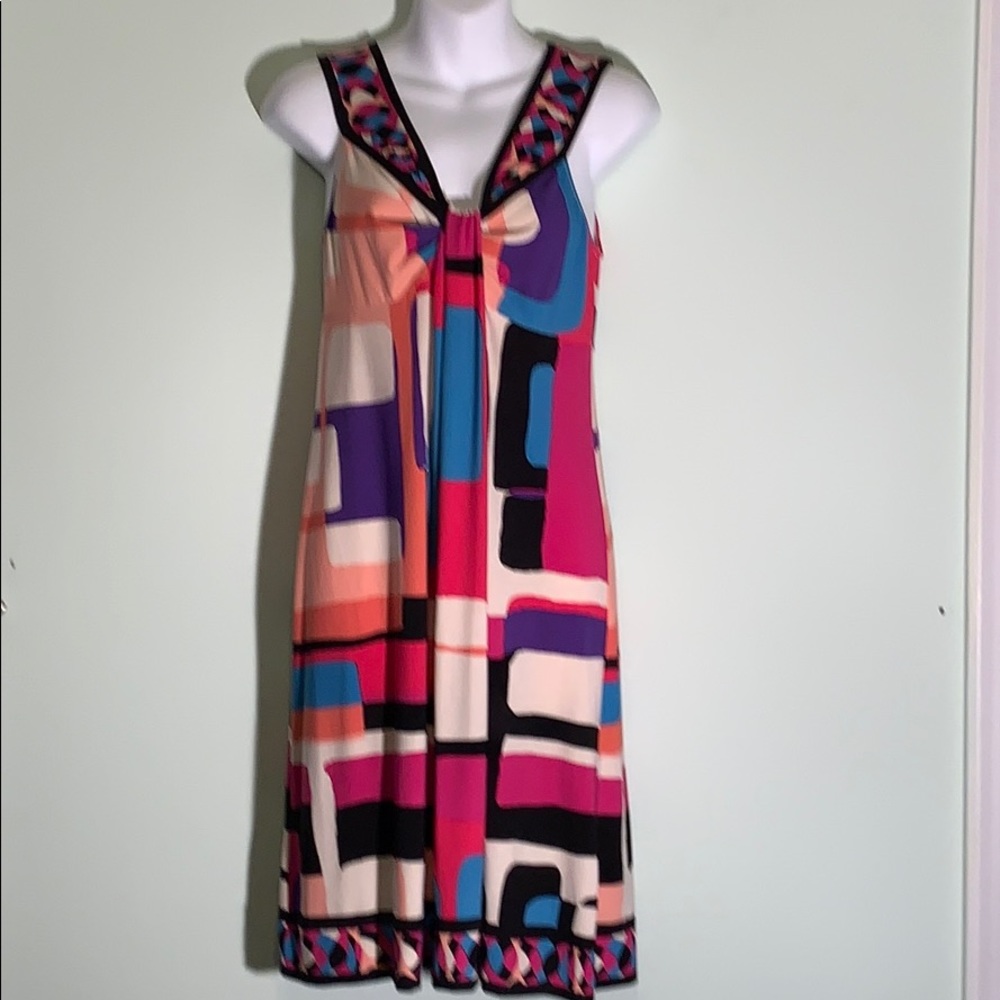 Donna Morgan Retro Style Multi Colored Dress